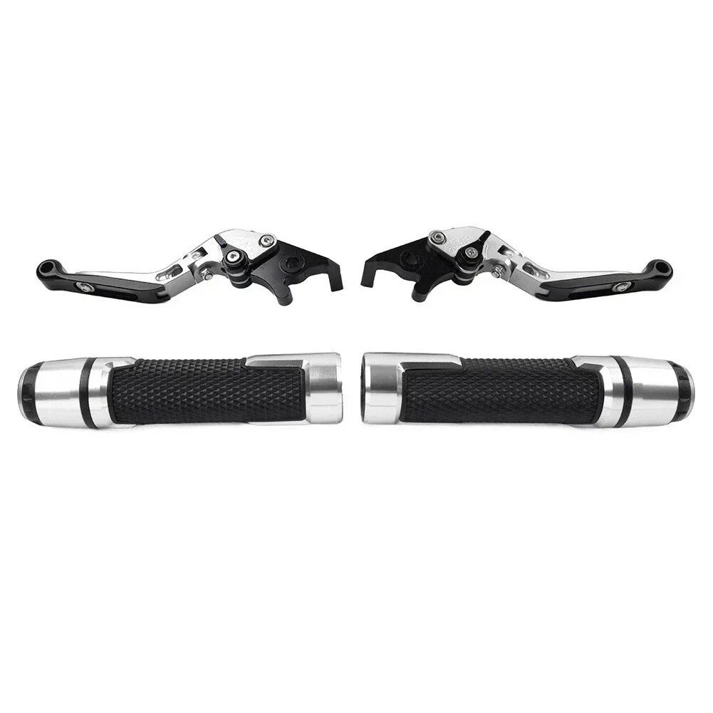 Silver Extendable Brake Clutch Levers Grips Set for Kawasaki ZX14R (2006-2023)