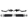 Silver Extendable Brake Clutch Levers Grips Set for Kawasaki ZX14R (2006-2023)