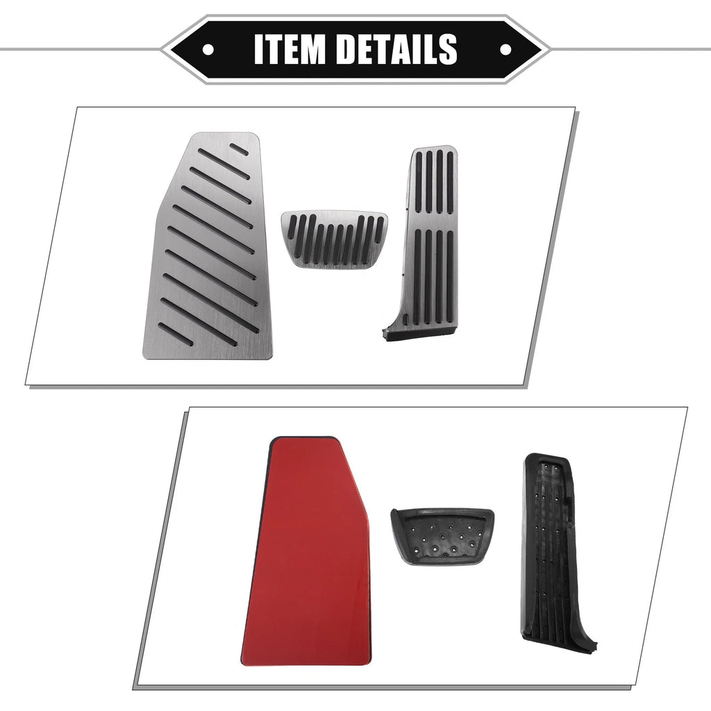 Gas Brake Footrest Pedal Pad for Toyota RAV4 (2019–2023) Aluminum Alloy Silver