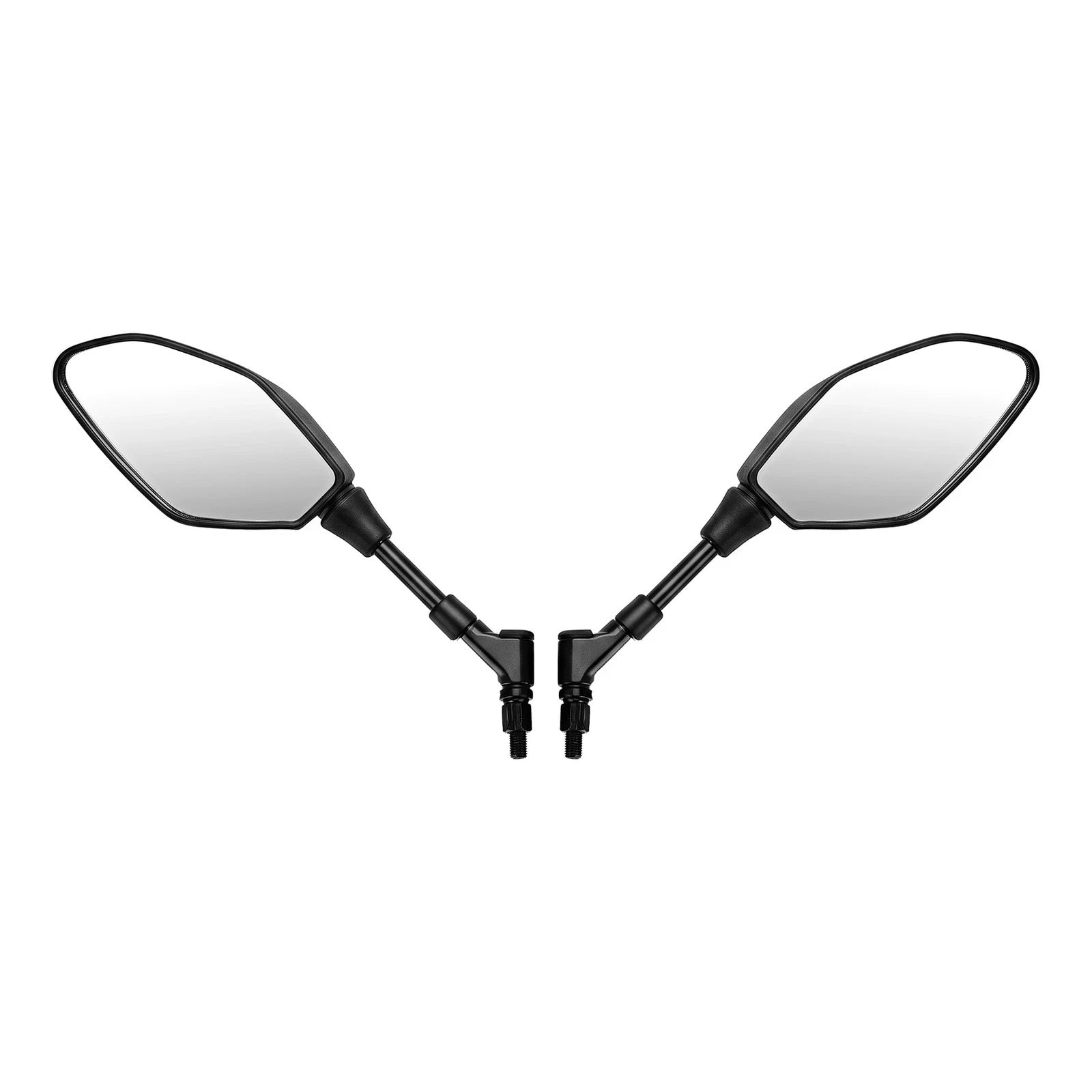 Set of 2 Black 10mm Universal Motorcycle Rearview Side Mirrors for Honda Kawasaki