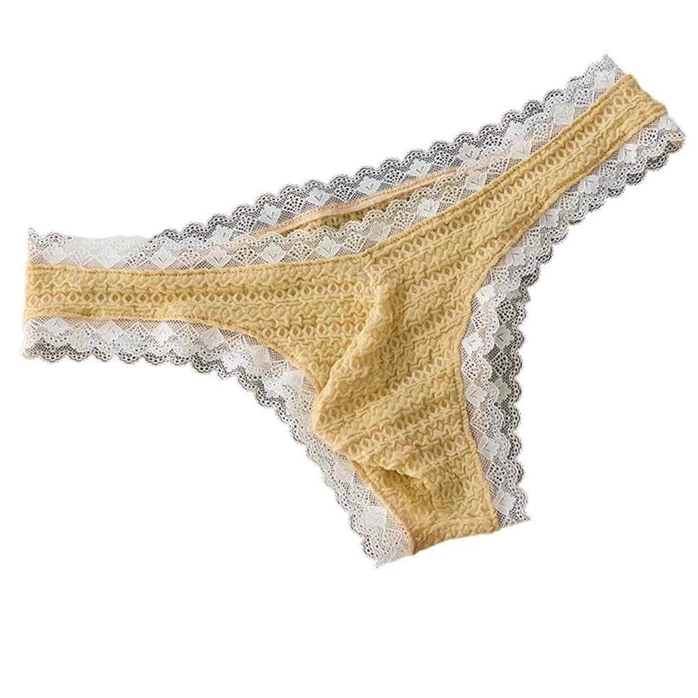 Men's Lace Briefs for Date Night (90% Nylon, 10% Spandex)
