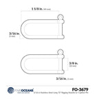 3/16” Stainless Steel Long D Rigging Shackle with Captive Pin FO3679