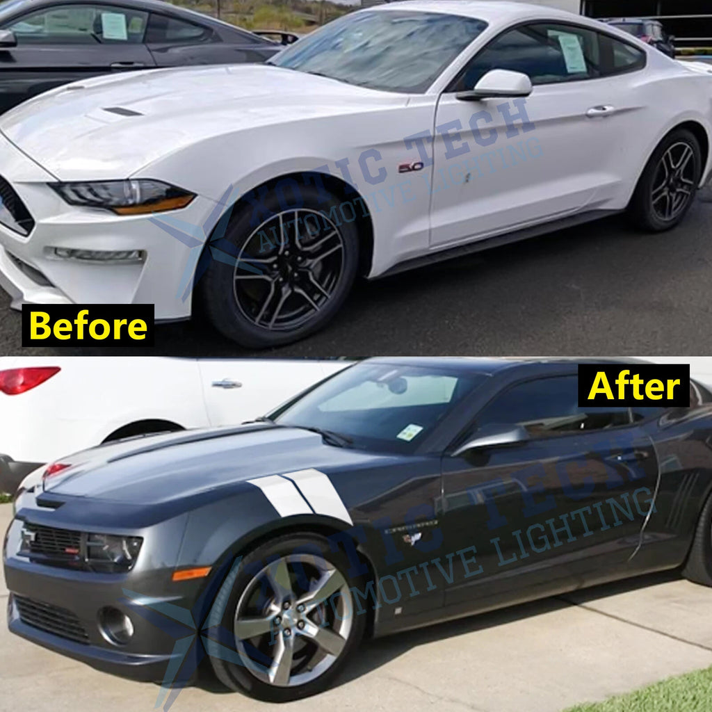 White Fender Side Hash Marks Vinyl Racing Double Stripes for Lexus (2013-2024)