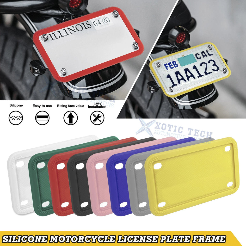 Silicone License Plate Frame for Universal Motorcycles (2010–2024)