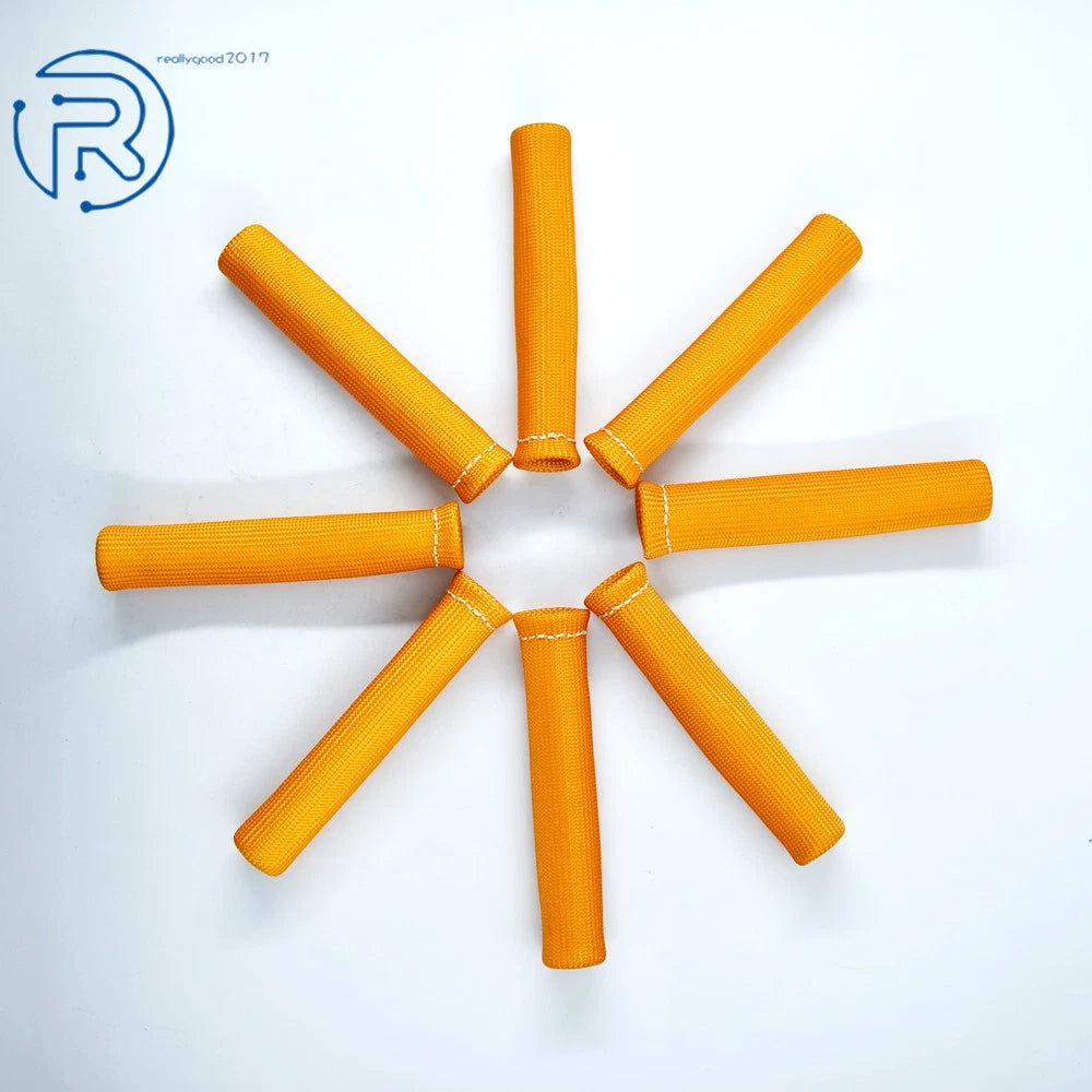 8PCS Spark Plug Wire Protector Sleeve Heat Shield Cover Universal Orange