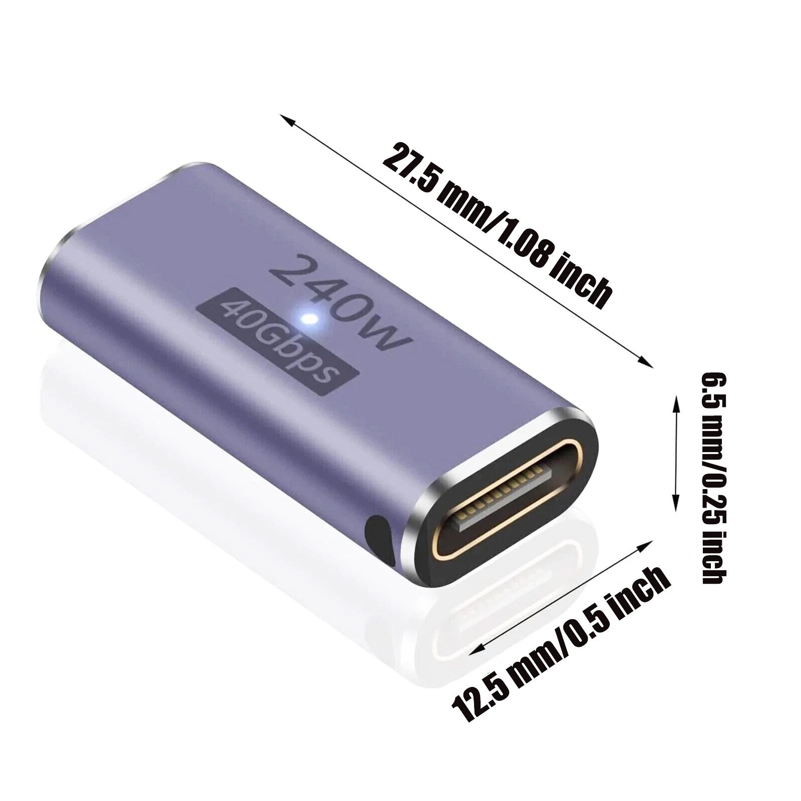 240W 8K USB 4 Type C Adapter Coupler for Thunderbolt (Female to Female)