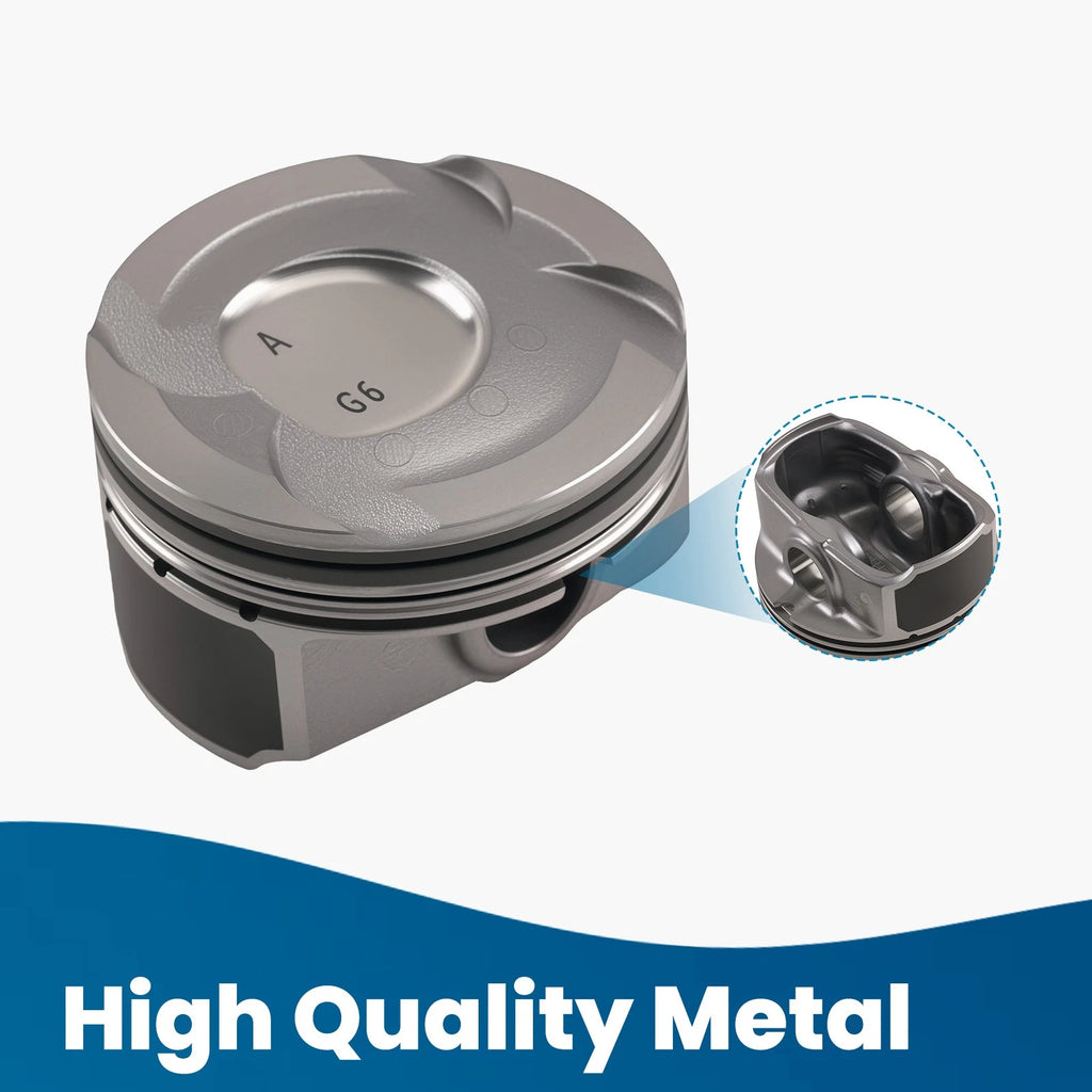 4Pcs Piston & Rings Kit 23041-2B600 for Hyundai Kia Accent Rio 1.6L (2012–2016)
