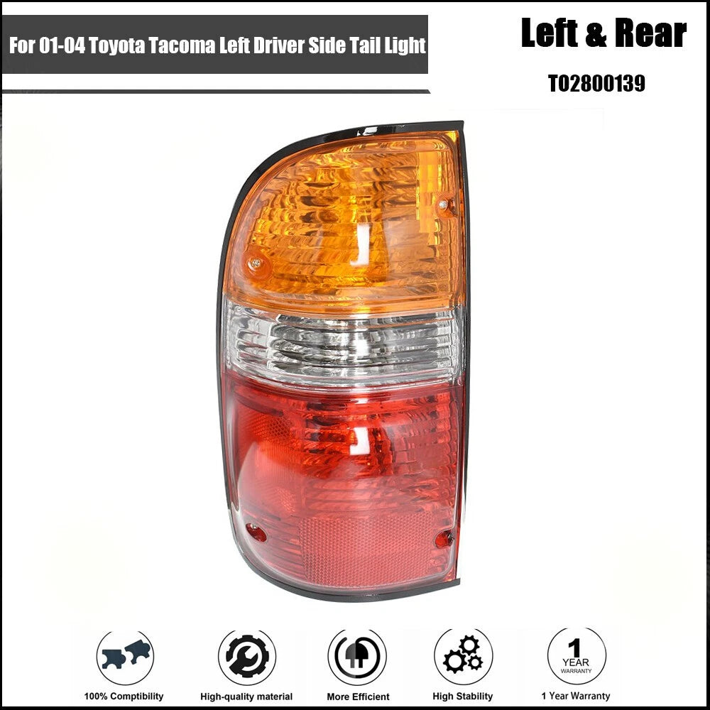 Left Driver Side Rear Tail Light Assembly for Toyota Tacoma (2001–2004)
