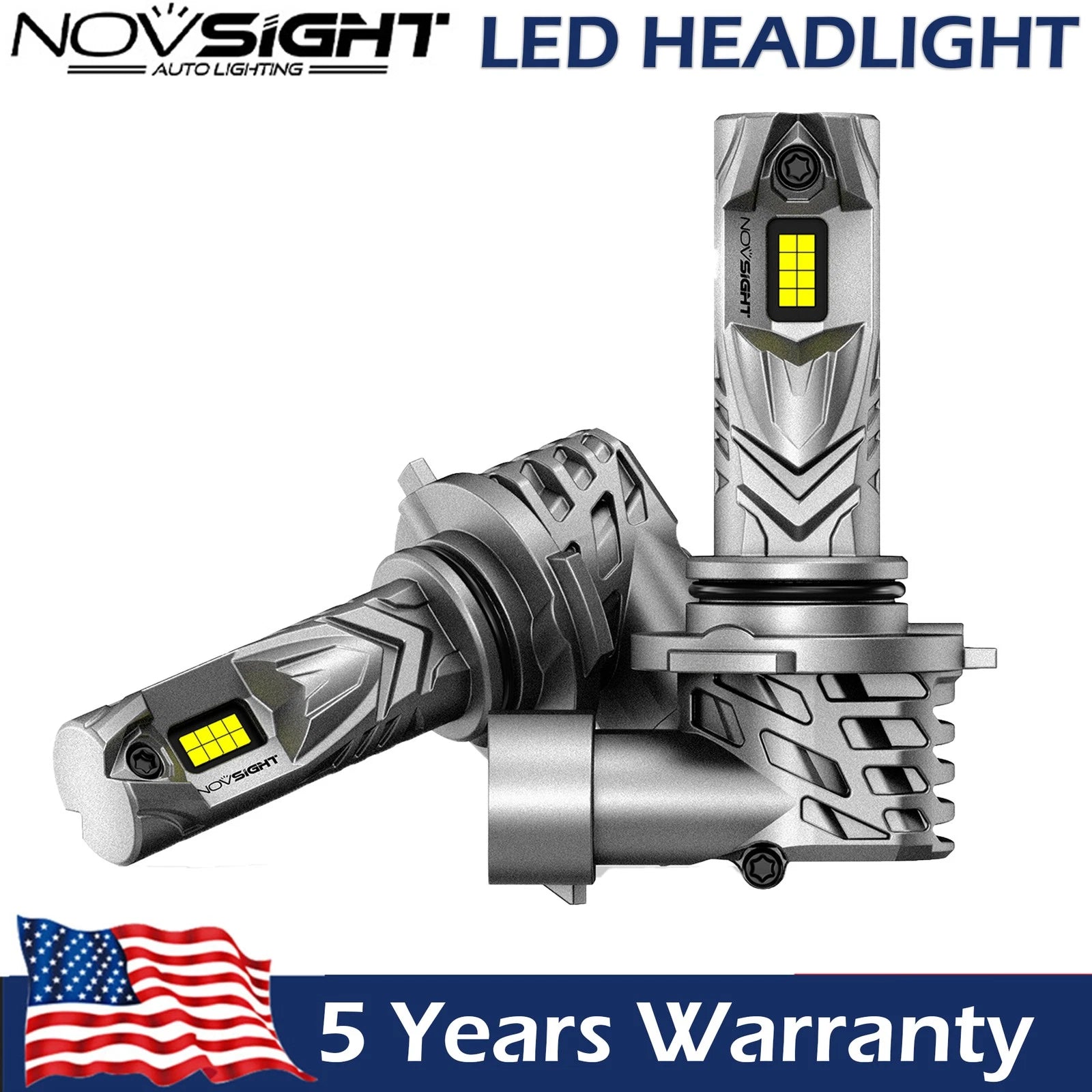 2X HB4 9006 LED Headlight Bulbs for High Low Beam (6500K, 20000LM)
