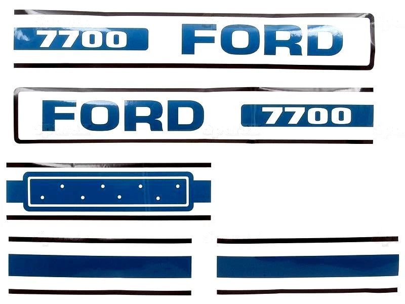 Bonnet Decal Set for Ford 7700 Tractors