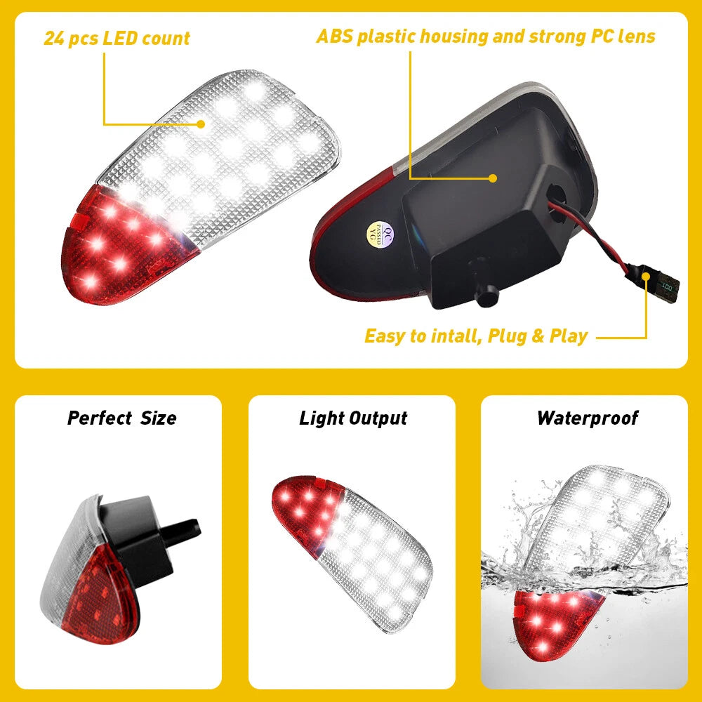 2X LED Interior Door Panel Courtesy Lights for Ford F150 F250 (1997â2003)