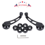 Pair of Black Billet Manual Aluminum Door Window Crank Handles for Universal Fit