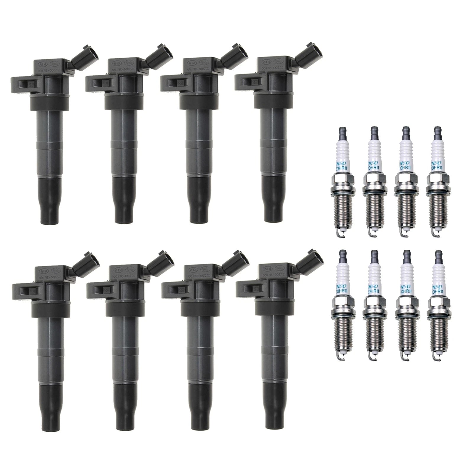 Set of 8 Ignition Coils & Iridium Spark Plugs for 4.6L V8 (Denso)