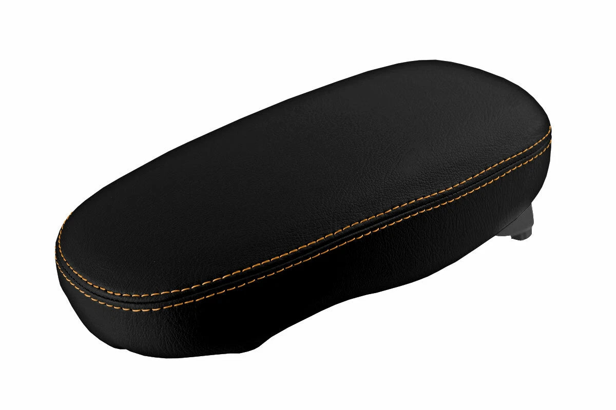 Armrest Cover for Kia Soul (2014–2019) - Leather, Orange Stitch