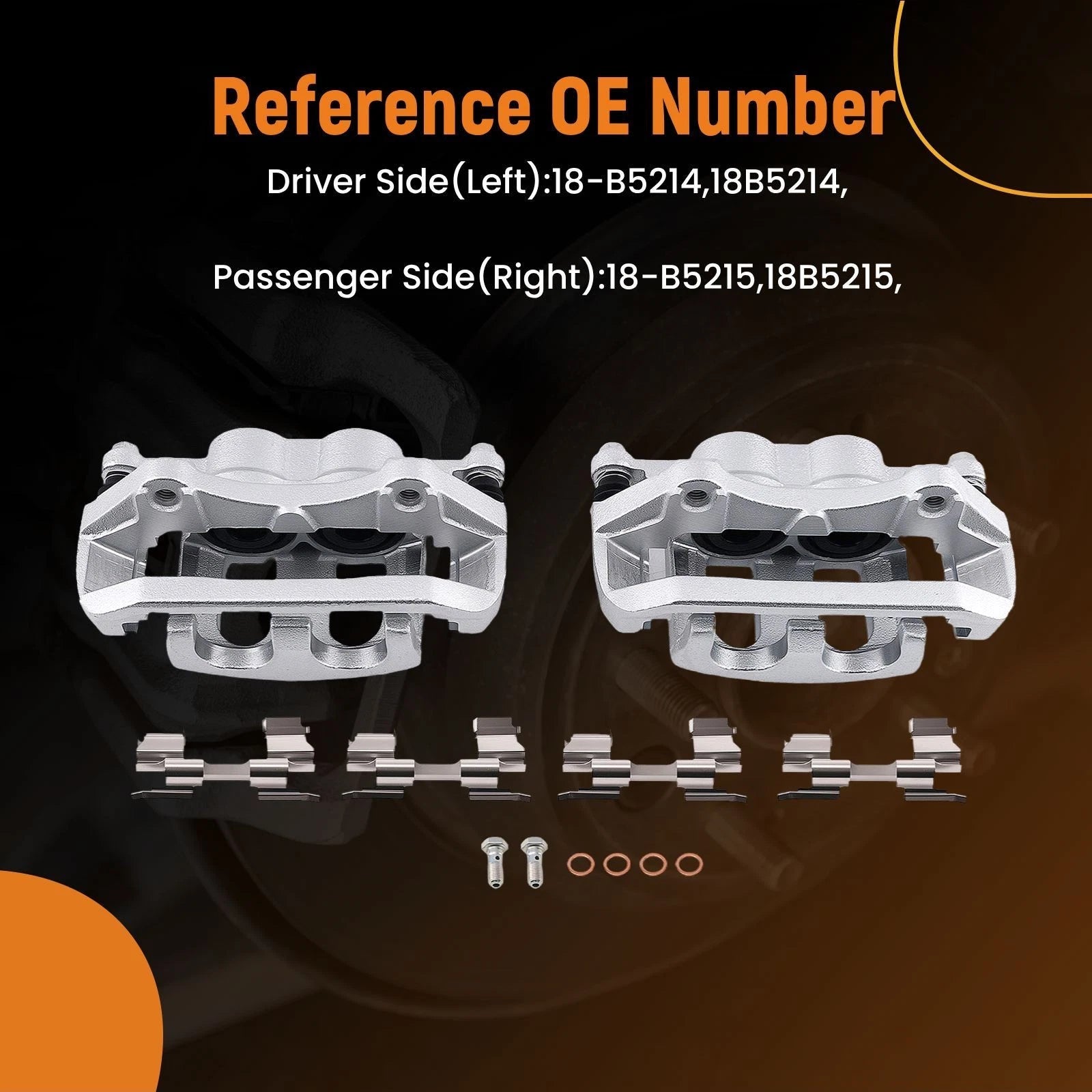 2 Front Brake Caliper Assembly for Ford Explorer, Flex, Taurus, Lincoln MKS, MKT (–2019)