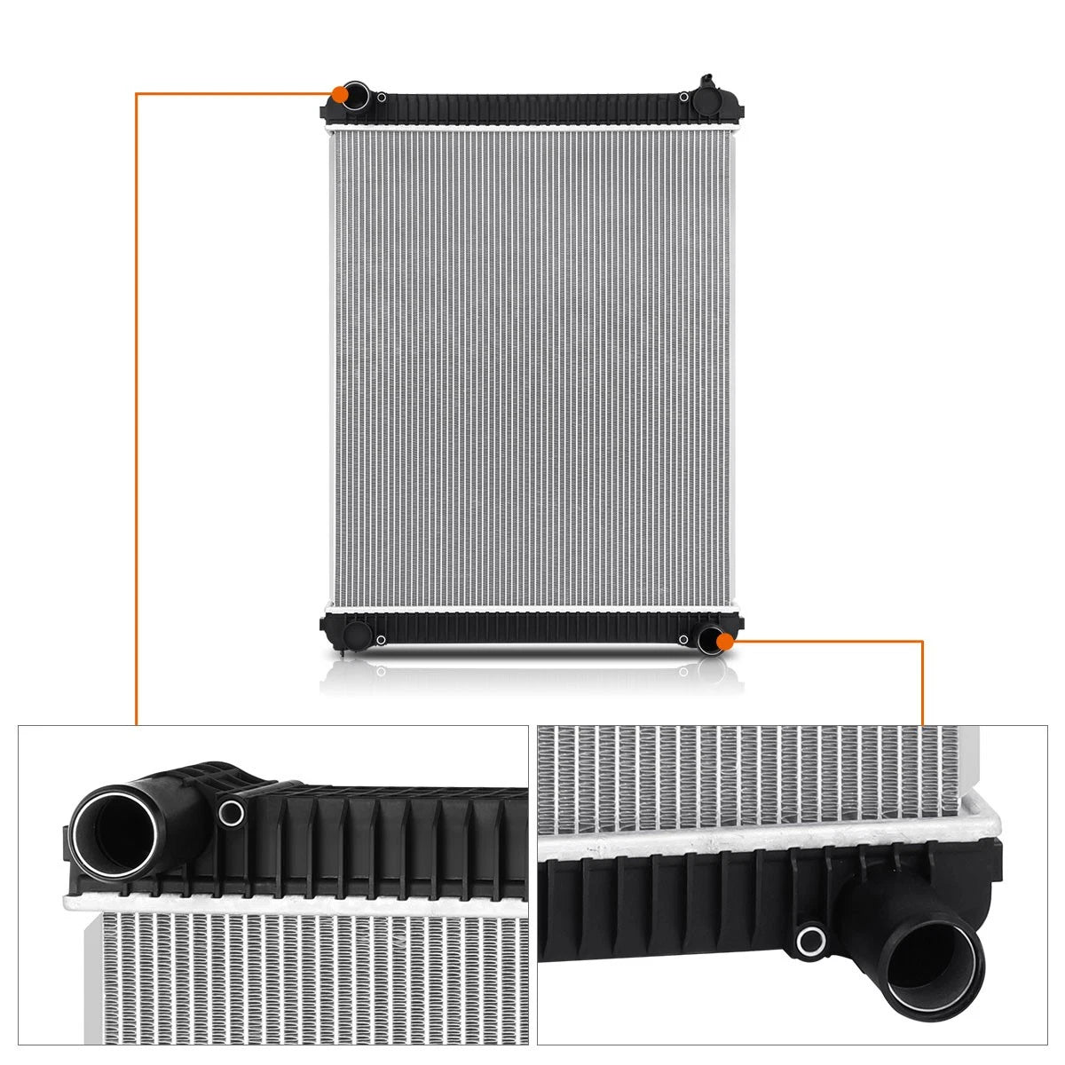 2-Row Aluminum Cooling Radiator for Freightliner Business Class M2 106 (2002–2014)