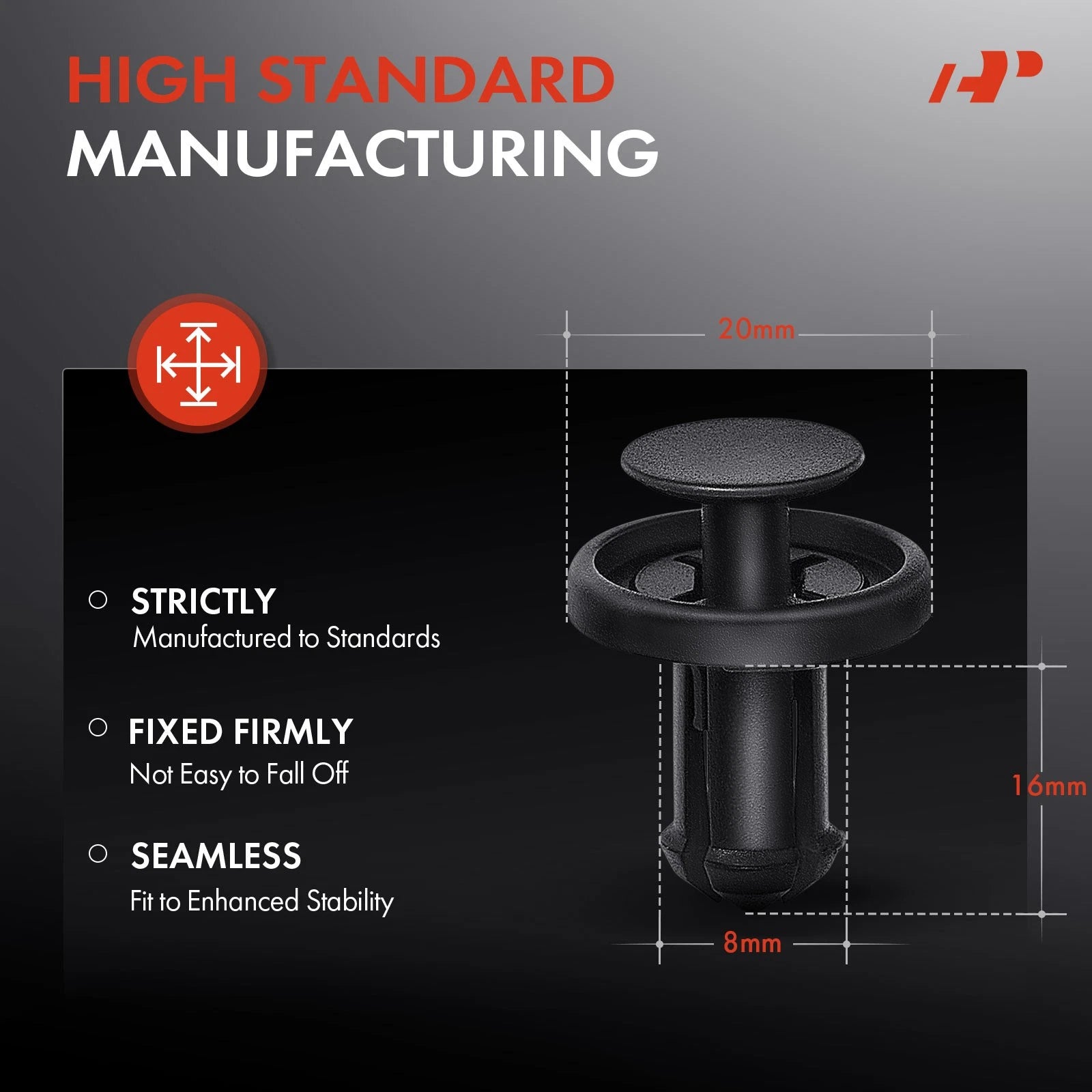 Nylon Rocker Panel Moulding Retainer Clips 30x8mm for Toyota (---)