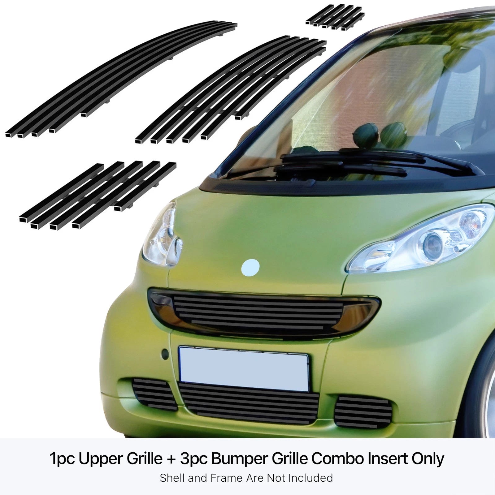 Stainless Steel Black Grille Insert for Smart Fortwo (2008-2012)