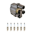 Set of 6 Hitachi COP Ignition Coils & Bosch Double Platinum Spark Plugs for 929 V6 (1990–1995)