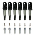 Set of 6 NGK Ignition Coils & Ruthenium HX Spark Plugs for BMW E90 E60 E83 E70 E89