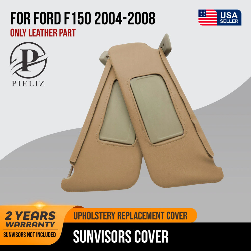 Sunvisors Cover Skin for Ford F150 (2004–2008) Beige Tan PVC Leather