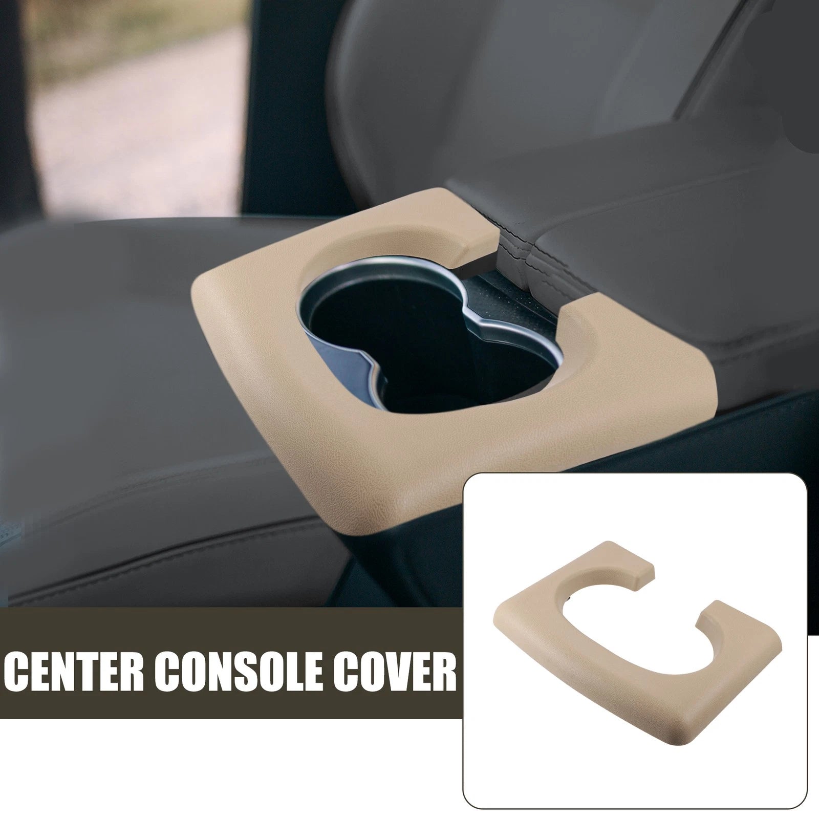 Center Console Armrest Cup Holder Cover for Ford F-150 (2004–2014) Beige