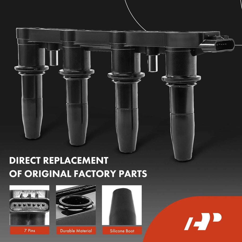Set of 1 Ignition Coil & 4 Iridium Spark Plugs for Chevy Aveo (2009–2011)