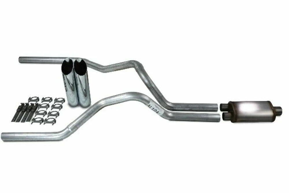 2.5" Dual Exhaust Kit for Dodge Ram 1500 (2019–2025) Stainless Muffler Slash Tips