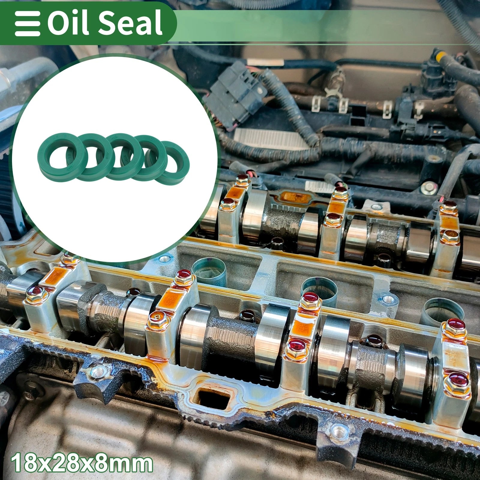 Set of 5 Oil Seal Ring 18x28x8mm for Rotary Shaft (High Pressure)