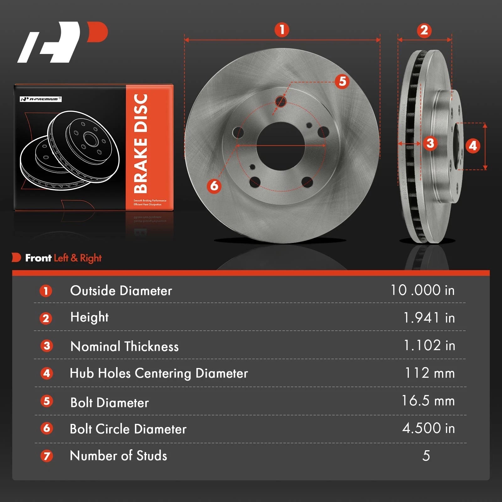 Front Disc Brake Rotor for Toyota Camry (1992-2001)