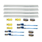 E Track Kit for Heavy Duty Trailers (16pc) - 4 Rails + 12' 16' 20' Straps