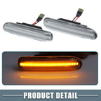Pair LED Side Marker Amber Light for BMW 325i 330i E46 Clear Lens