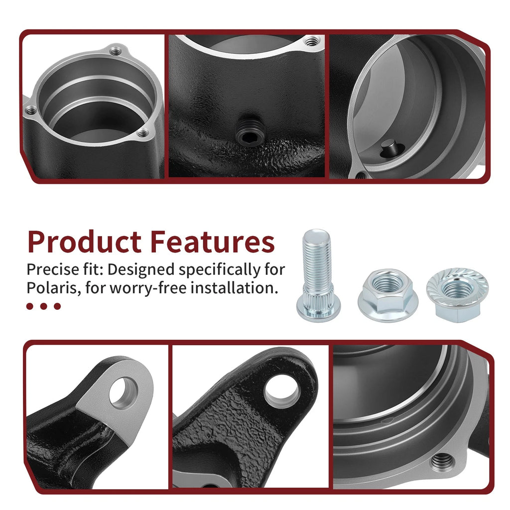 Front Left/Right Hubs w/ Studs & Nuts for Polaris Norwegian Magnum 4X4 (1997–1998)