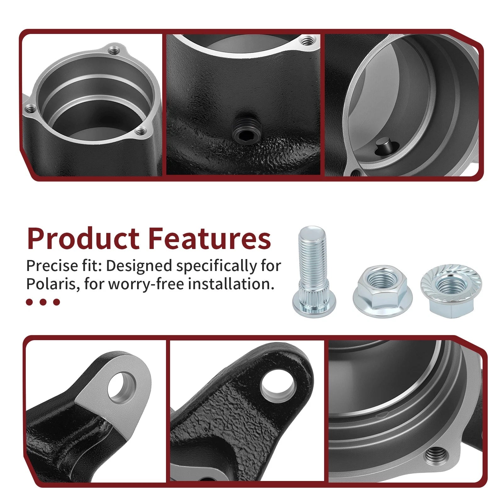 Front Left/Right Hubs w/ Studs & Nuts for Polaris Norwegian Magnum 4X4 (1997–1998)