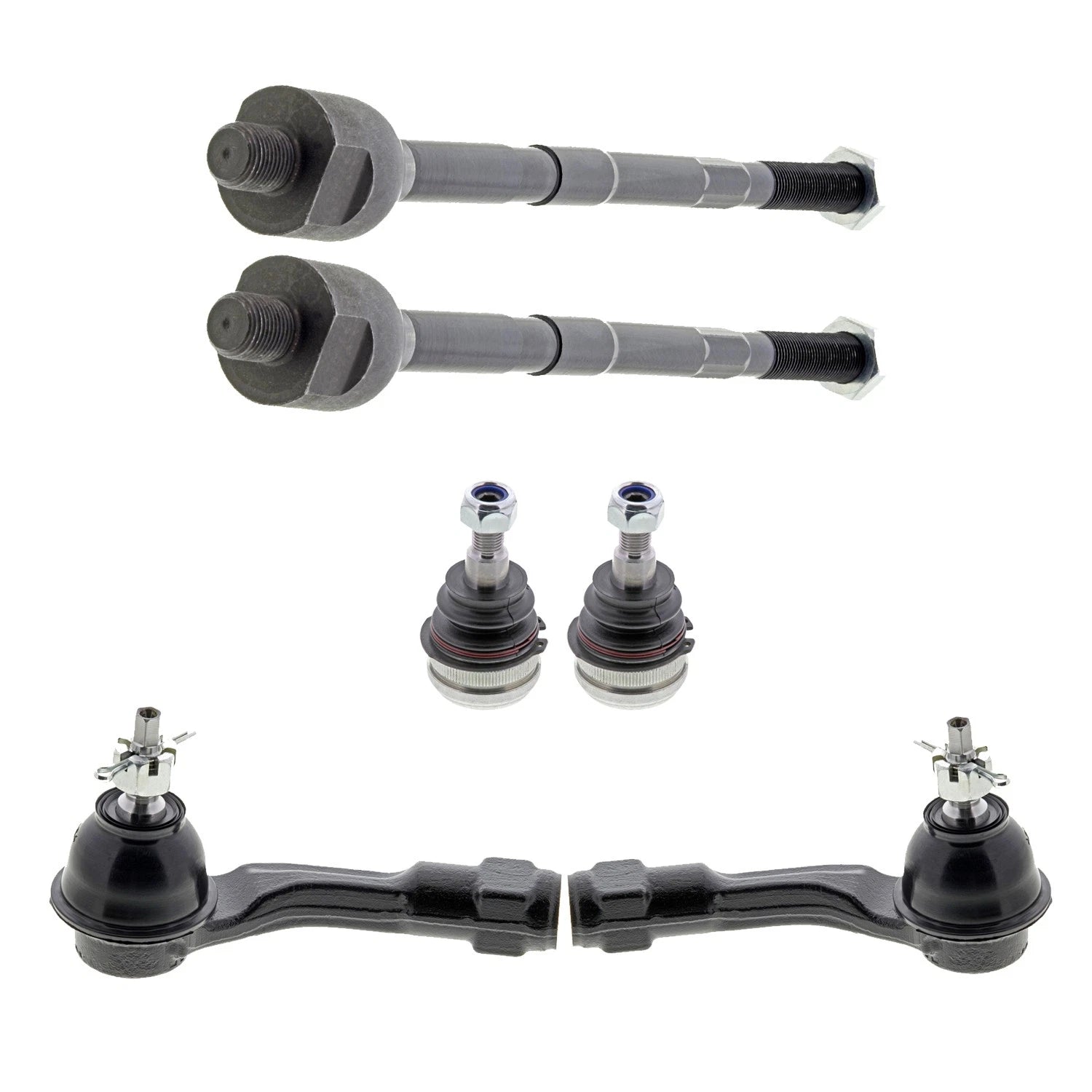 Set of 4 Inner Outer Tie Rods & Lower Ball Joints for Accent Rio