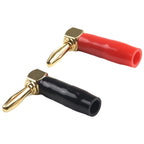 Set of 4 Gold Plated 4mm Banana Connectors 90 Degree Right Angle