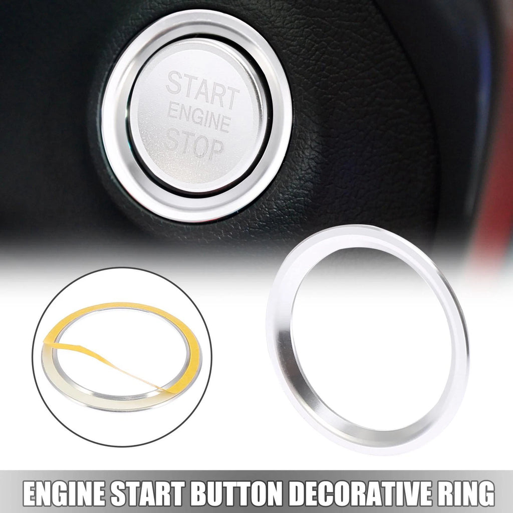 Set of 2 Silver Tone Engine Start Button Decorative Ring Covers for Audi A4L A6L Q5 A5 A7