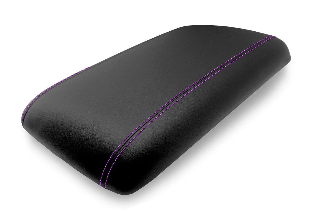 Leather Console Lid Armrest Cover for Ford Expedition (2003–2006) Purple Stitch