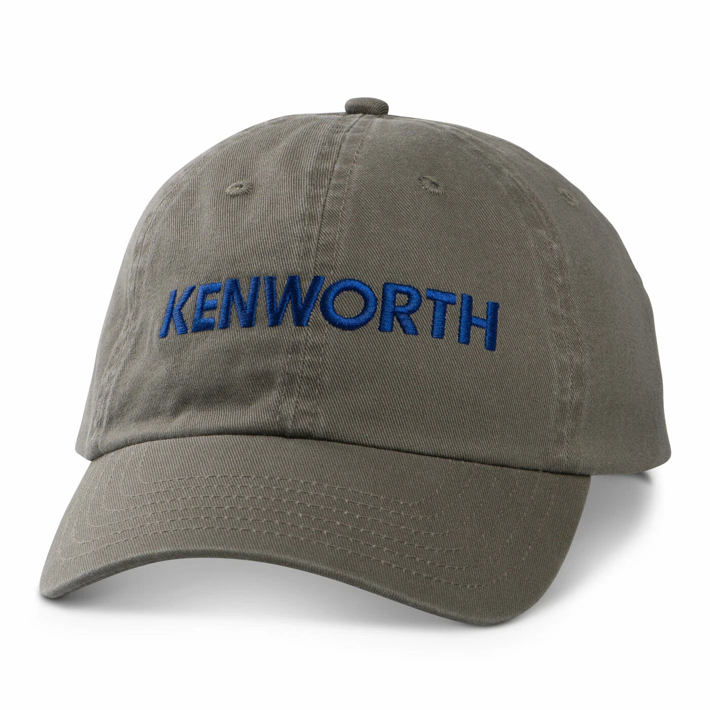 Kenworth Olive Chino Twill Baseball Cap with Blue KW Wordmark Hat