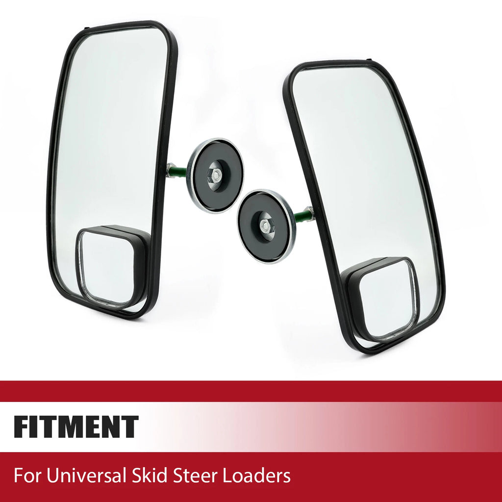 Magnetic Rearview Mirrors for John Deere Gehl Skid Steer Loader (W/Convex)