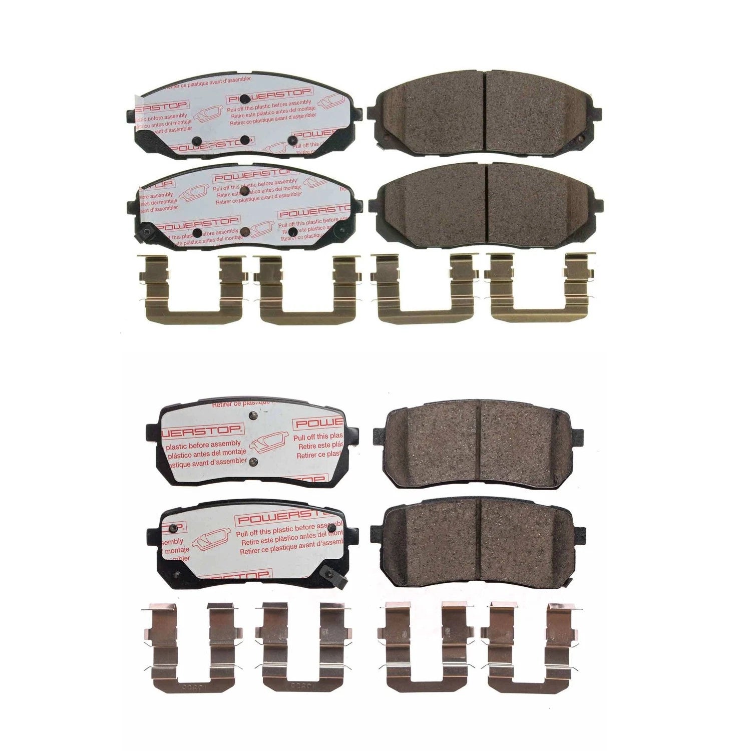 PowerStop 2X Front Rear Next Gen Carbon Fiber Disc Brake Pads Kit for Sedona (2015–2021)