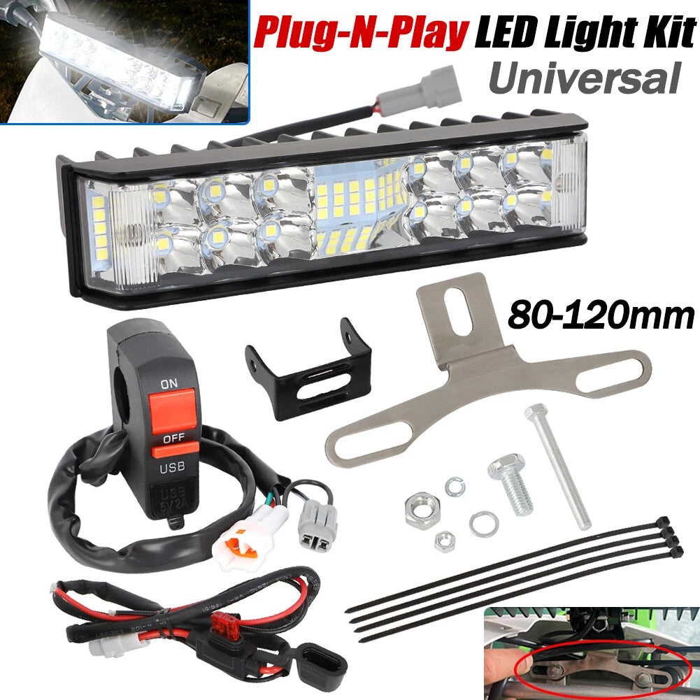Plug-N-Play LED Headlight Bar Kit for Kawasaki KLX110 KLX110L KLX140L (2008–2022)