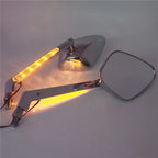 Diamond LED Turn Signal Integrate Mirror for Honda Kawasaki Suzuki Cruiser (All)