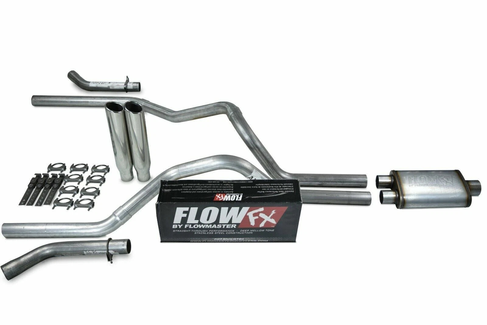 2.5" Dual Exhaust Kit for Ford F150 (2021–2025) Flowmaster Flow FX Clamp Tip