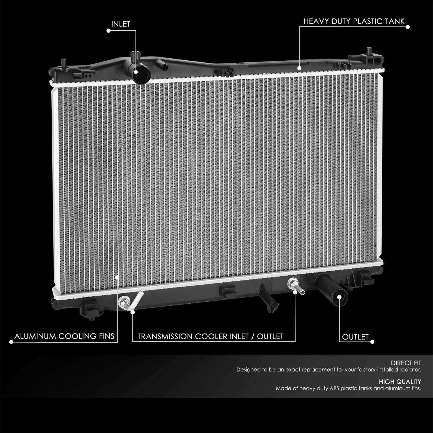 Aluminum Core Cooling Radiator for Lexus RC F (2015–2020) DPI 13526