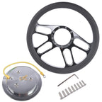 Chrome 14" Half Wrap Steering Wheel for Universal Fit (9 Holes)