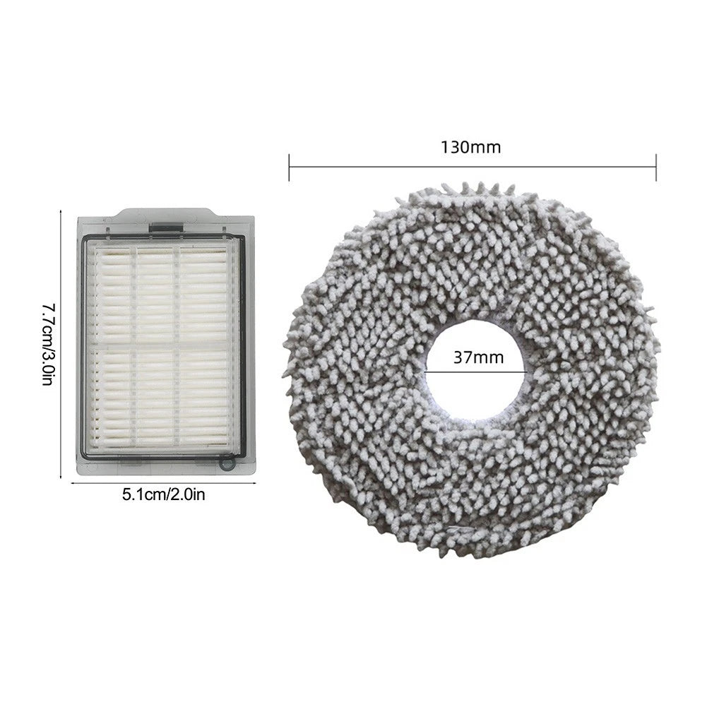 HEPA Filter Mop Pad Side Brush Kit for Polaris PVCRAC 7790 (Compatible)