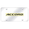 Gold Name on Chrome License Plate - Officially Licensed for Honda Accord