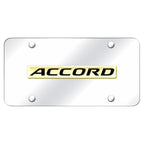 Gold Name on Chrome License Plate - Officially Licensed for Honda Accord