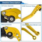 Adjustable Short Brake Clutch Levers for Suzuki SV650 (1999–2009) - Gold Tone
